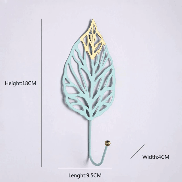 Nature's Leaves Metal Wall Hooks PowderBlue / Alder | Sage & Sill