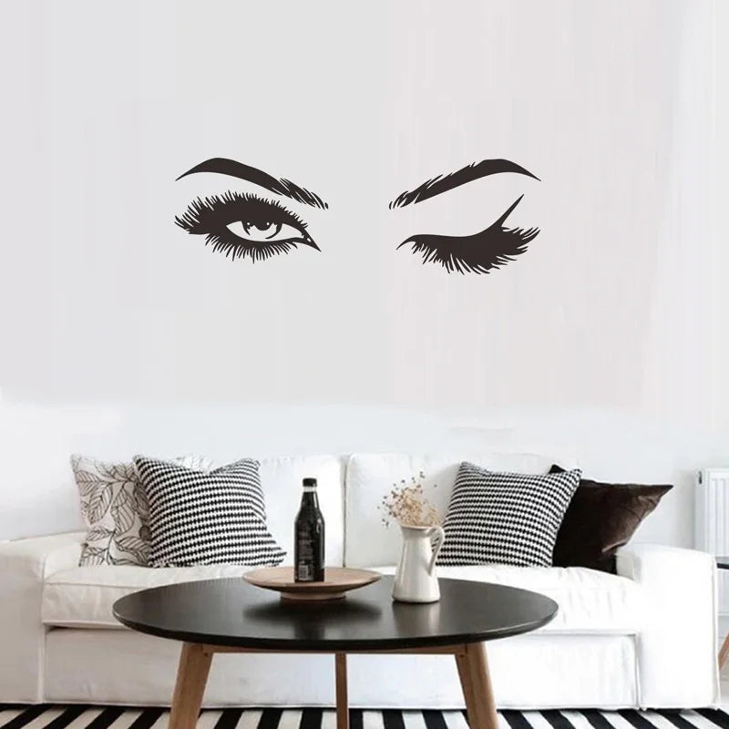 Creative Pretty Eyelashes Wall Sticker For Girl Room Living Room Decorations For Home Wallpaper Mural Art Decals Sexy Stickers