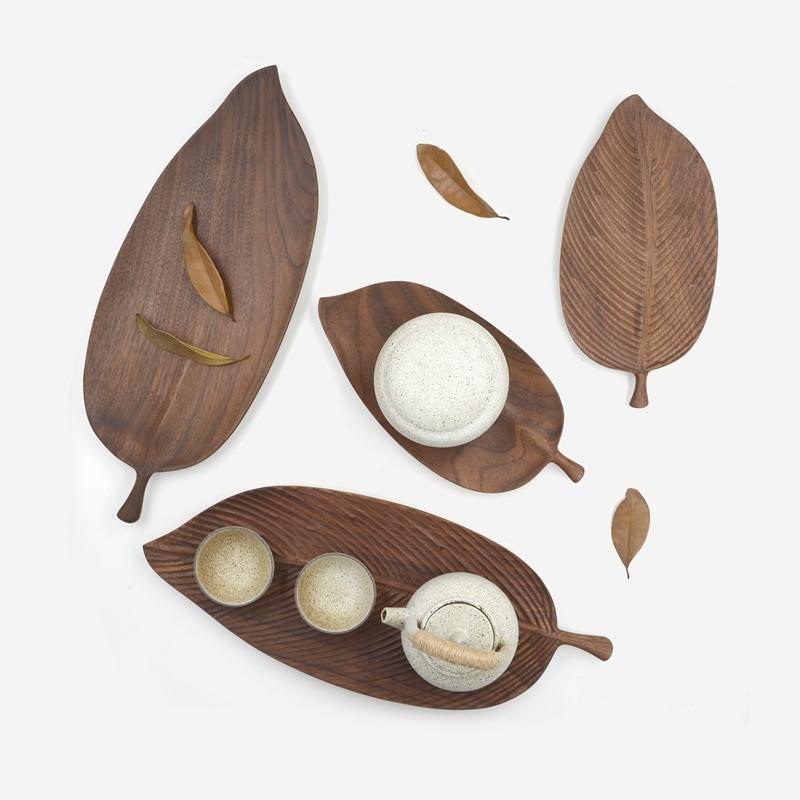 Wooden Leaf Serving Trays