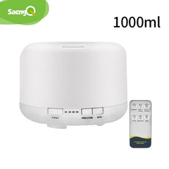 saengQ Electric Aroma Diffuser Air Humidifier 300ML 500ML 1000ML Ultrasonic Cool Mist Maker Fogger LED Essential Oil Diffuser